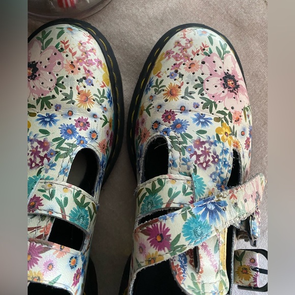 Dr. Martens Air Wair Floral Mash Up Leather Mary Janes Shoes Women's Size 9 - Picture 10 of 16